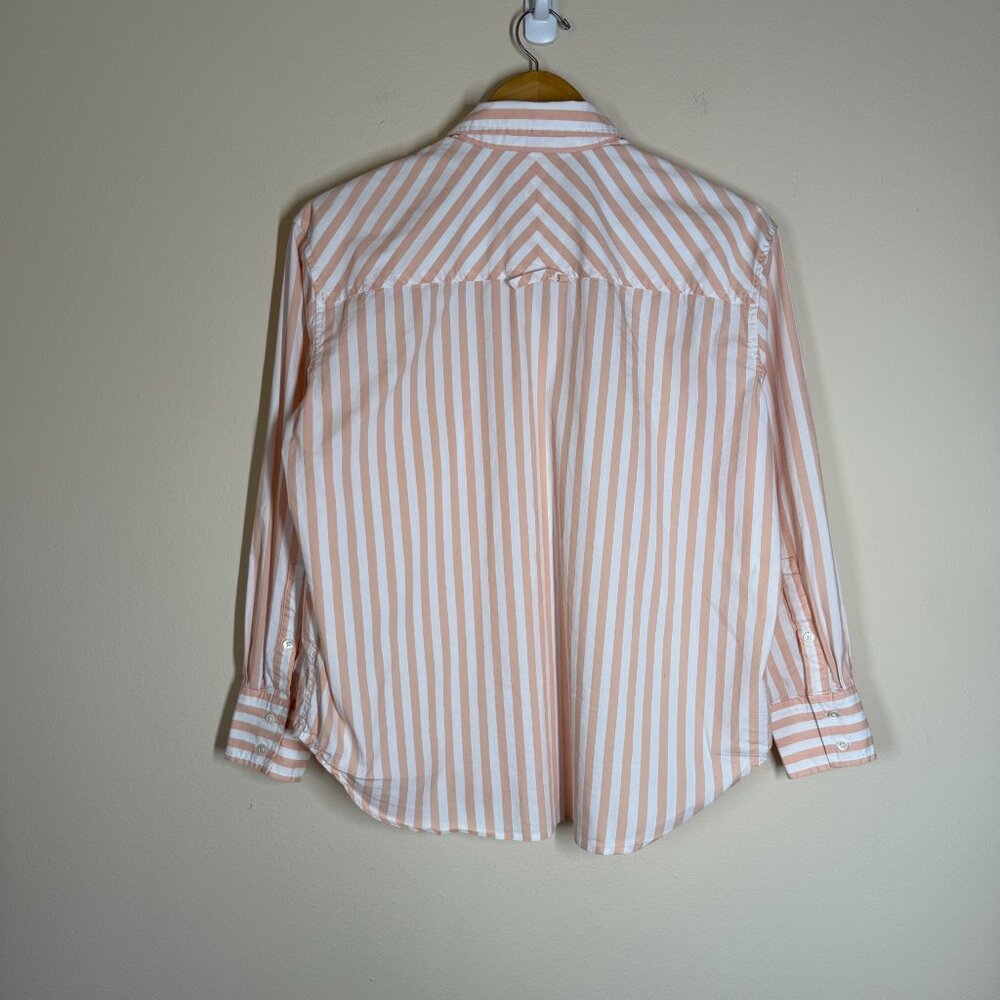 AYR The Deep End Shirt Orange Striped Size S Minimalist Capsule Preppy Work - Picture 8 of 9